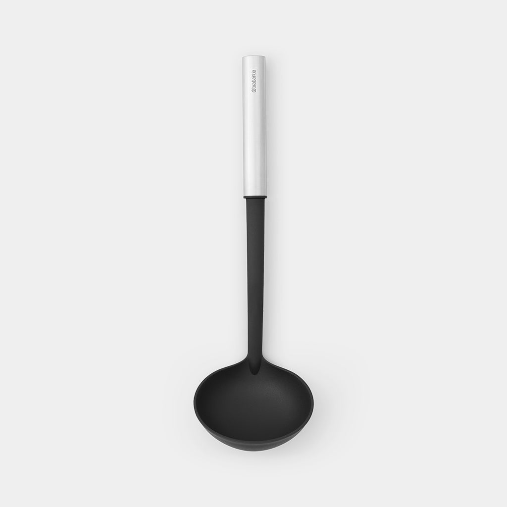 Brabantia Schöpflöffel 33,5 cm, Kunststoff, Schwarz/Silber, Spülmaschinenfest