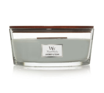 WoodWick Duftkerze Lavendel & Zeder, Glas, Grau/Transparent, Ø 19,1 cm, H 9,2 cm, 1 Stück