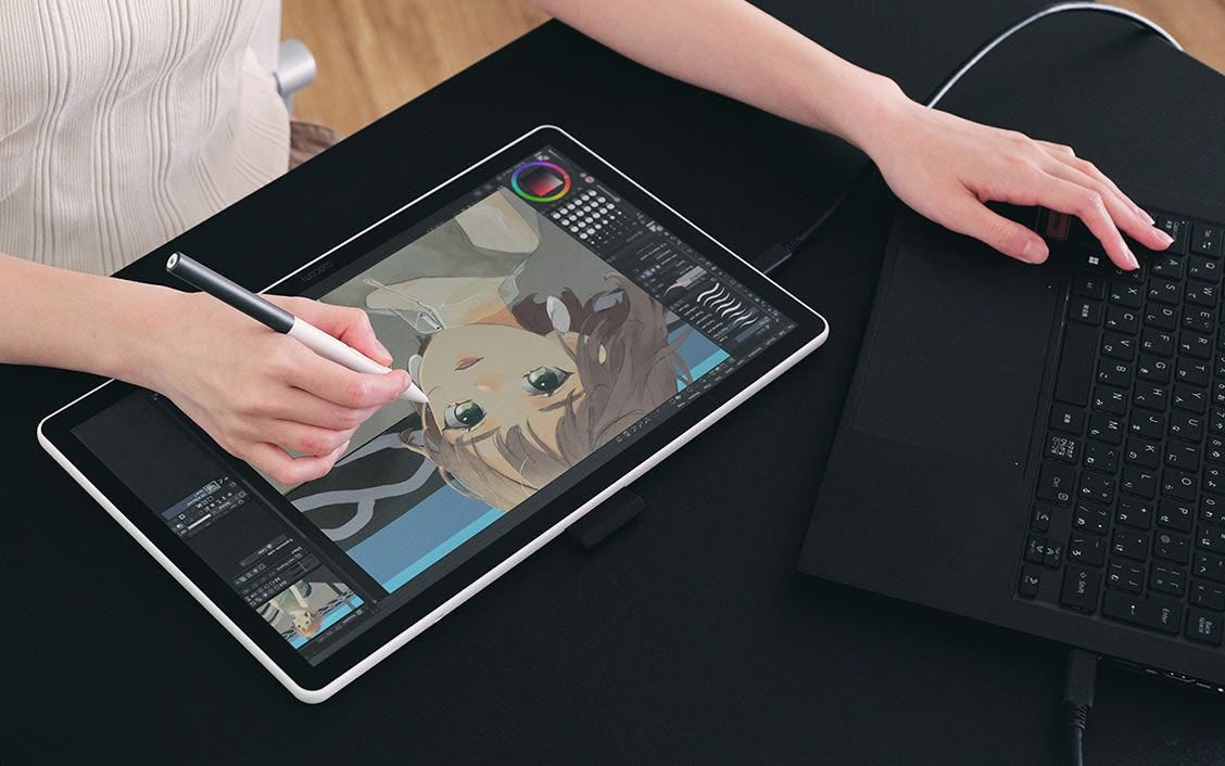 Wacom One 14 – Stift-Display – 14" – 1920 × 1080 (Full HD) – IPS – 4k Druckstufen