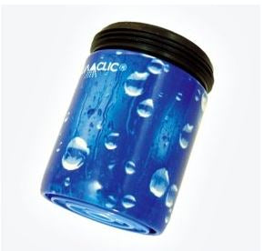 AquaClic Armaturenbelüfter – Ø2,2×3,0 cm, Messing/Kunststoff (Innenteil POM), M22-Anschluss, Blau