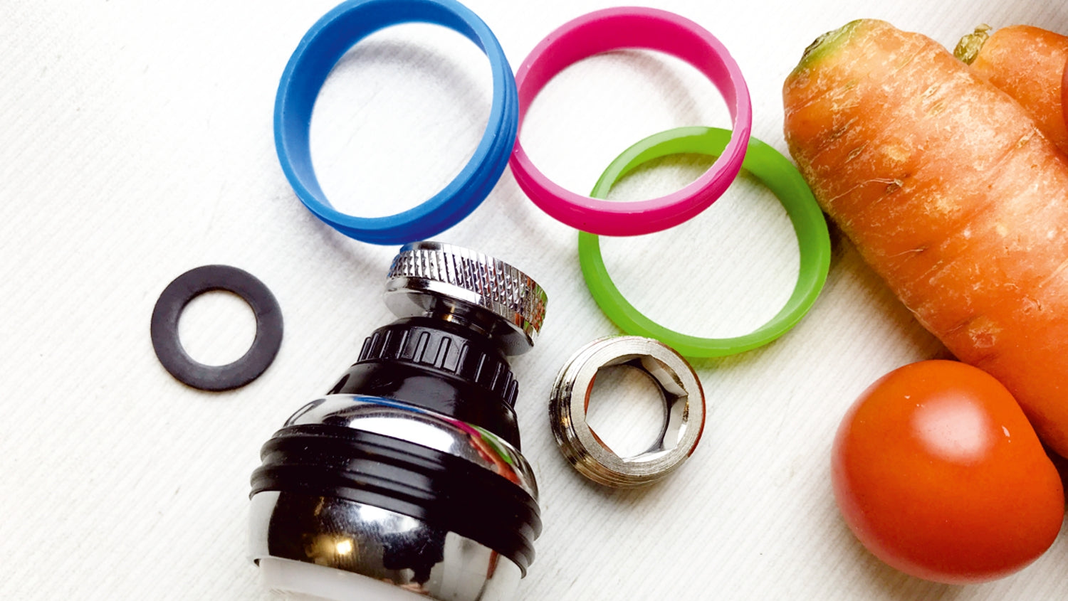 AquaClic Armaturenanschluss – für M22/M24, ABS/Messing/Gummi/Silikon, Schwarz/Edelstahl