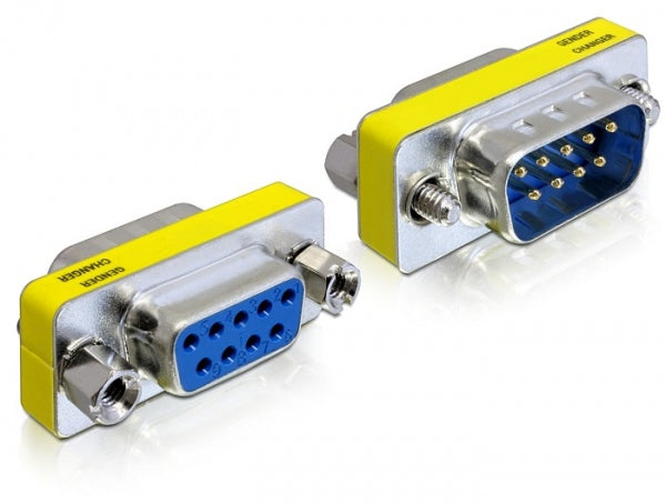 DeLOCK 65249 Seriell-Adapter DB9 Stecker zu DB9 Buchse – RS-232, 9-polig, 1:1 geschaltet, Nickelkontakte, Silber