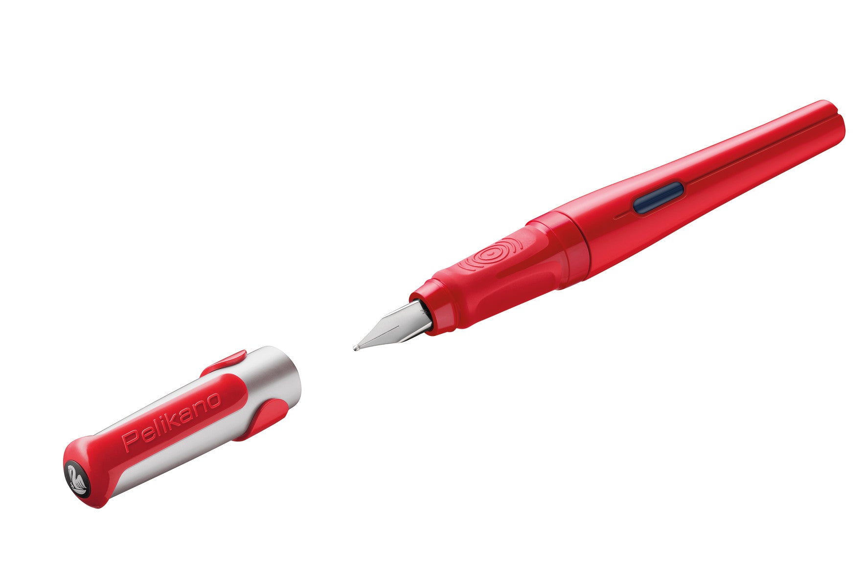 Pelikano – Federspitze M – für Rechtshänder – Rot, Blau – Patronen