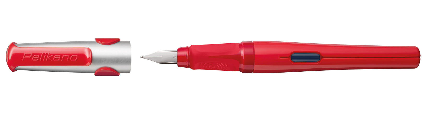 Pelikano – Federspitze M – für Rechtshänder – Rot, Blau – Patronen