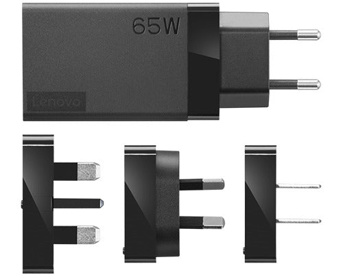 Lenovo G0A6N065WW USB-Ladegerät 65 W – USB-C×1 – PD 3.0 – AU/EU/UK/US-Stecker – Schwarz