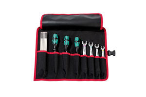 Parat Basic Roll-Up Case 8 Roll-Up Case 8 Fächer – mit Schultergurt, Rot, Nylon, B 410 × H 330 × T 50 mm