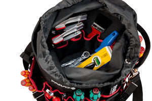 Parat Basic Werkzeugtasche – mit Schultergurt, 49 Fächer, Rot, Nylon, B 305 × H 370 × T 305 mm