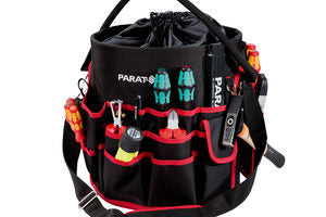 Parat Basic Werkzeugtasche – mit Schultergurt, 49 Fächer, Rot, Nylon, B 305 × H 370 × T 305 mm