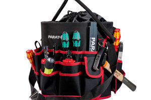 Parat Basic Werkzeugtasche – mit Schultergurt, 49 Fächer, Rot, Nylon, B 305 × H 370 × T 305 mm
