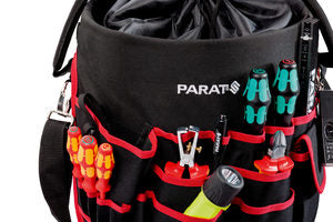 Parat Basic Werkzeugtasche – mit Schultergurt, 49 Fächer, Rot, Nylon, B 305 × H 370 × T 305 mm