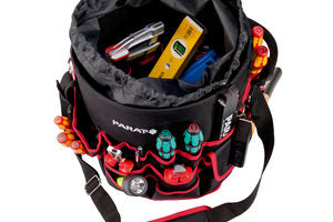 Parat Basic Werkzeugtasche – mit Schultergurt, 49 Fächer, Rot, Nylon, B 305 × H 370 × T 305 mm