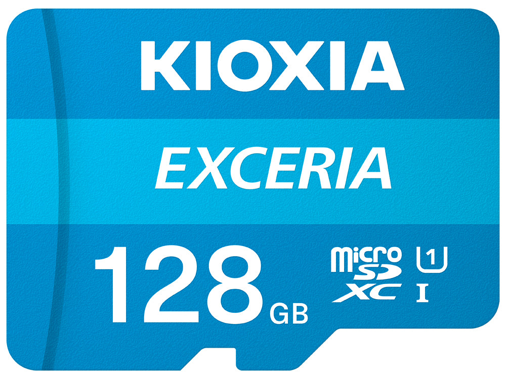Kioxia Exceria microSDXC 128 GB – UHS-I, Klasse 10, U1, 100 MB/s Lesen, inkl. SD-Adapter