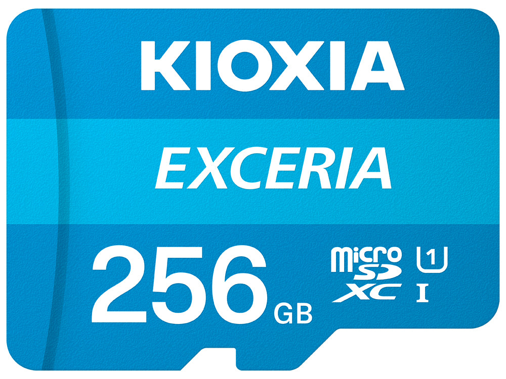 Kioxia Exceria microSDXC 256 GB – UHS-I, Klasse 10, U1, 100/10 MB/s, inkl. SD-Adapter