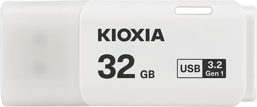 Kioxia TransMemory U301 USB-Stick 32 GB – USB-A 3.2 Gen 1, 70/10 MB/s, mit Kappe, Weiss
