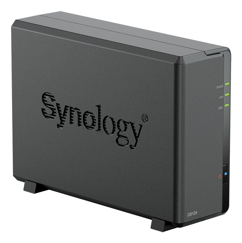 Synology DS124 – 1-Bay Desktop NAS – Realtek RTD1619B, 1 GB RAM, 1GbE, DSM, 6 TB HDD vorinstalliert