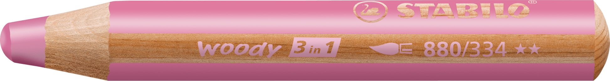 STABILO woody 3 in 1 – rosa, Ø 10 mm, rund
