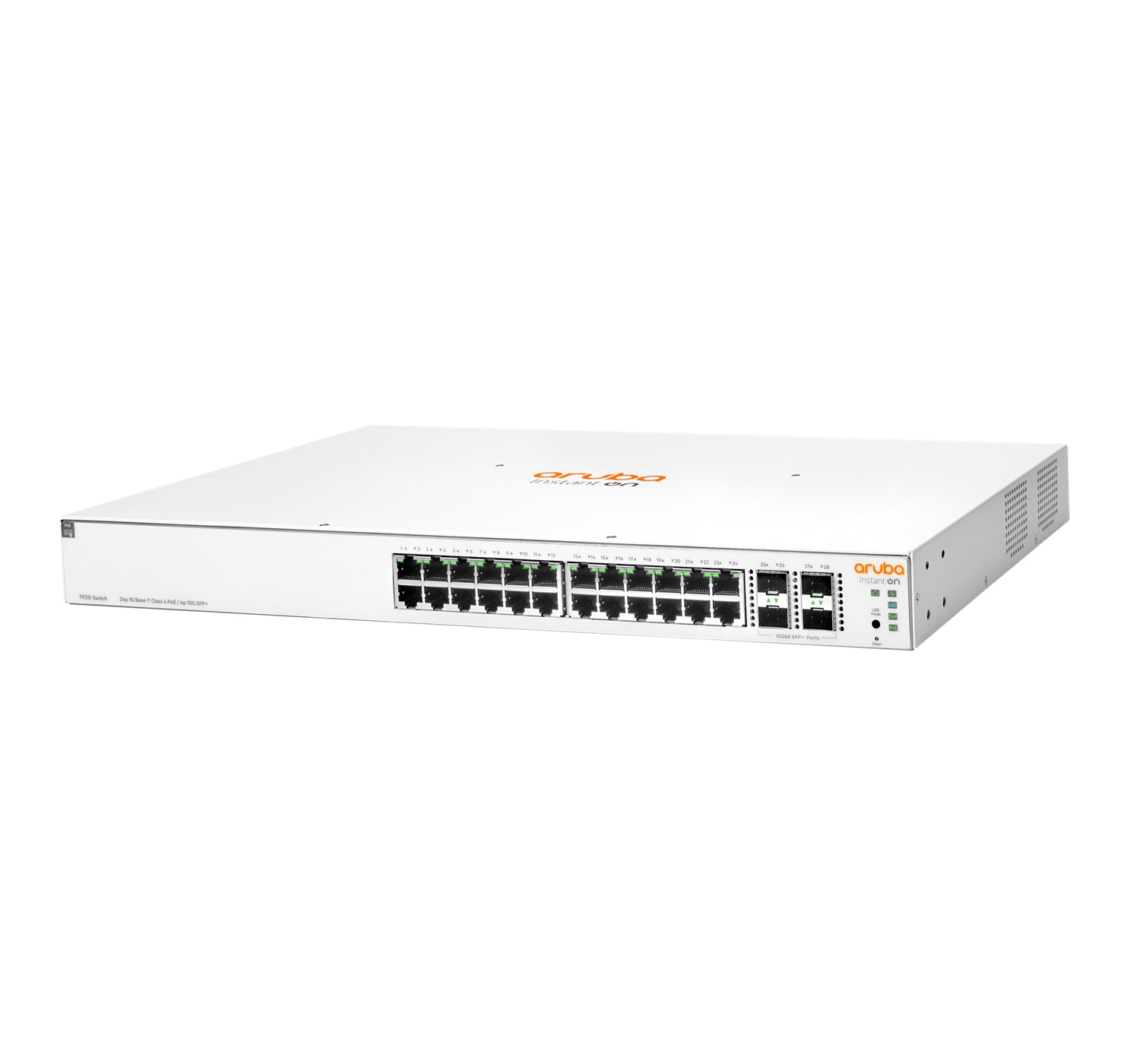 HPE Aruba 1930 24G – Managed Switch – 24×GbE, 4×SFP+, L2+, PoE+ 370 W, 1U