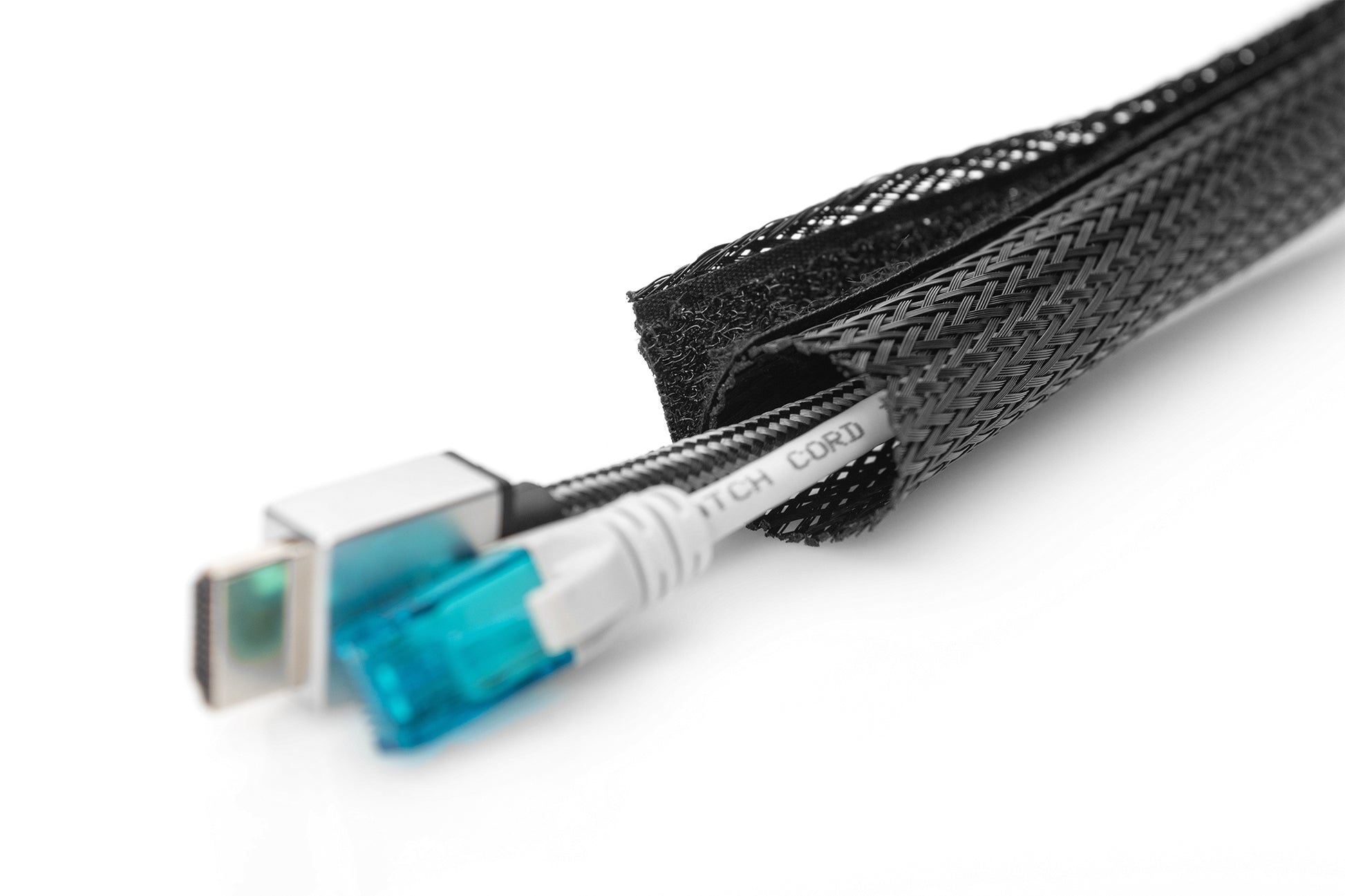 Digitus Kabelhülse – 2,00 m, Schwarz, mit Klettverschluss