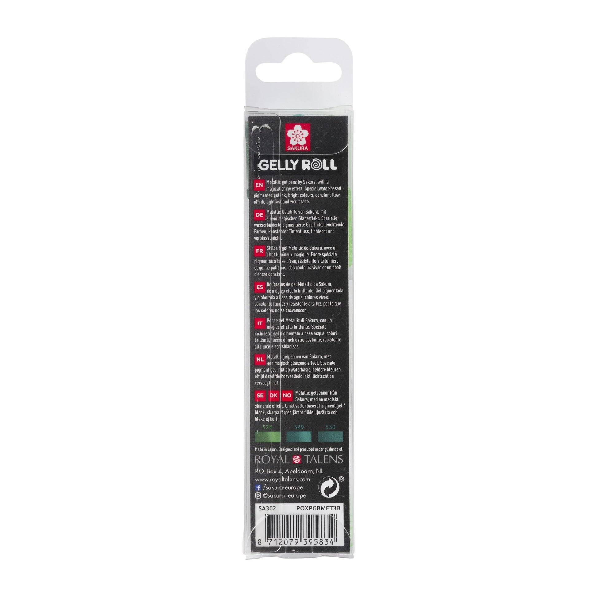 Sakura Gelly Roll Gelschreiber, Kappe – Schwarz/Weiss, Spitze 0,5 mm, 3er-Set