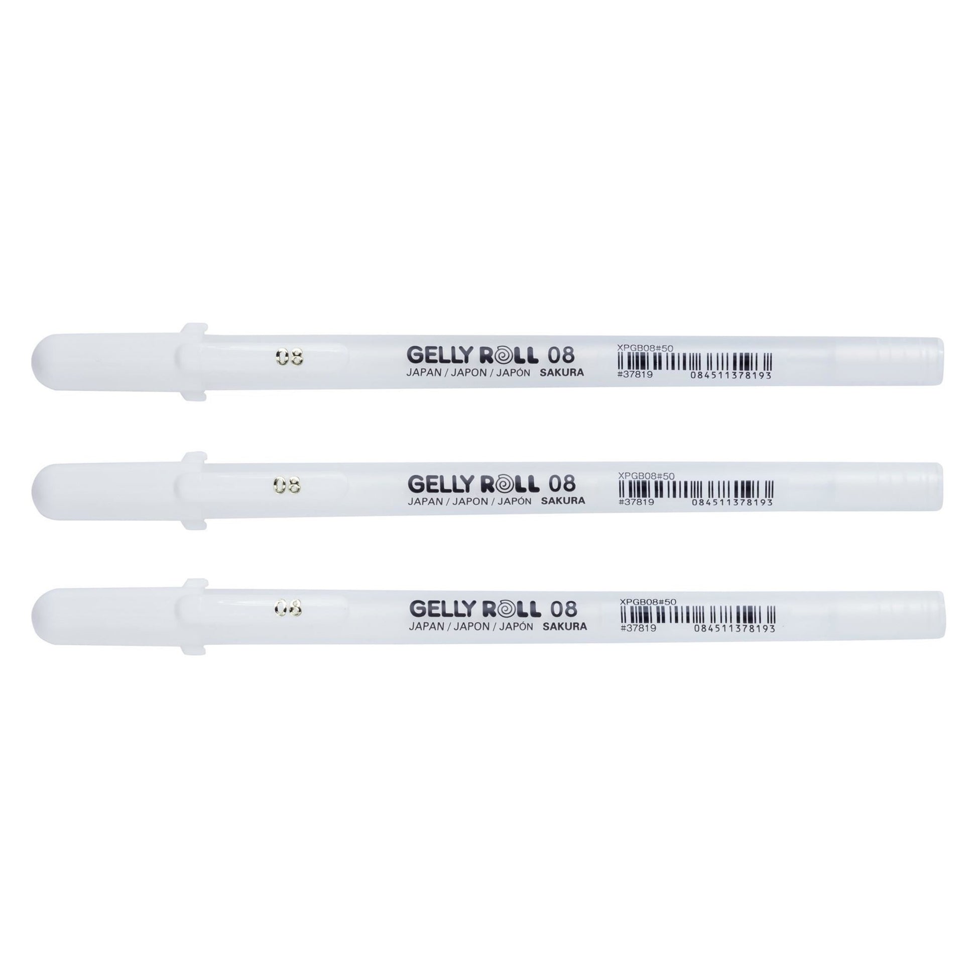 Sakura Gelly Roll Gelschreiber, Kappe – Weiss, Spitze 0,4 mm, 3er-Set