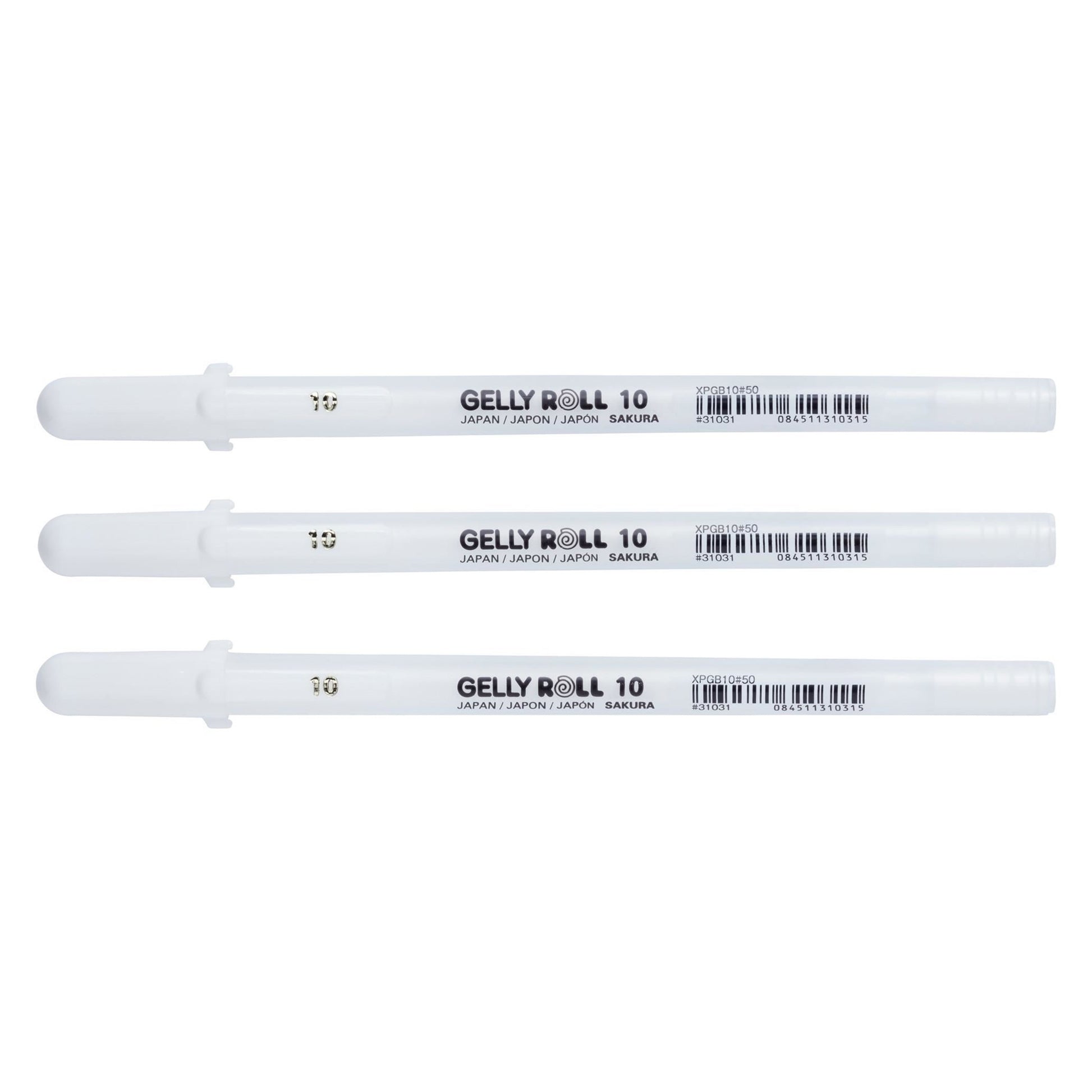Sakura Gelly Roll POXPGBWH3 Gelschreiber, Kappe – Weiss, Spitze 1 mm, deckend, pigmentiert, 3er-Set