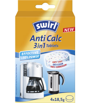 Swirl Anticalc Entkalker für Kaffeemaschinen – 74 g, 4 Tabletten