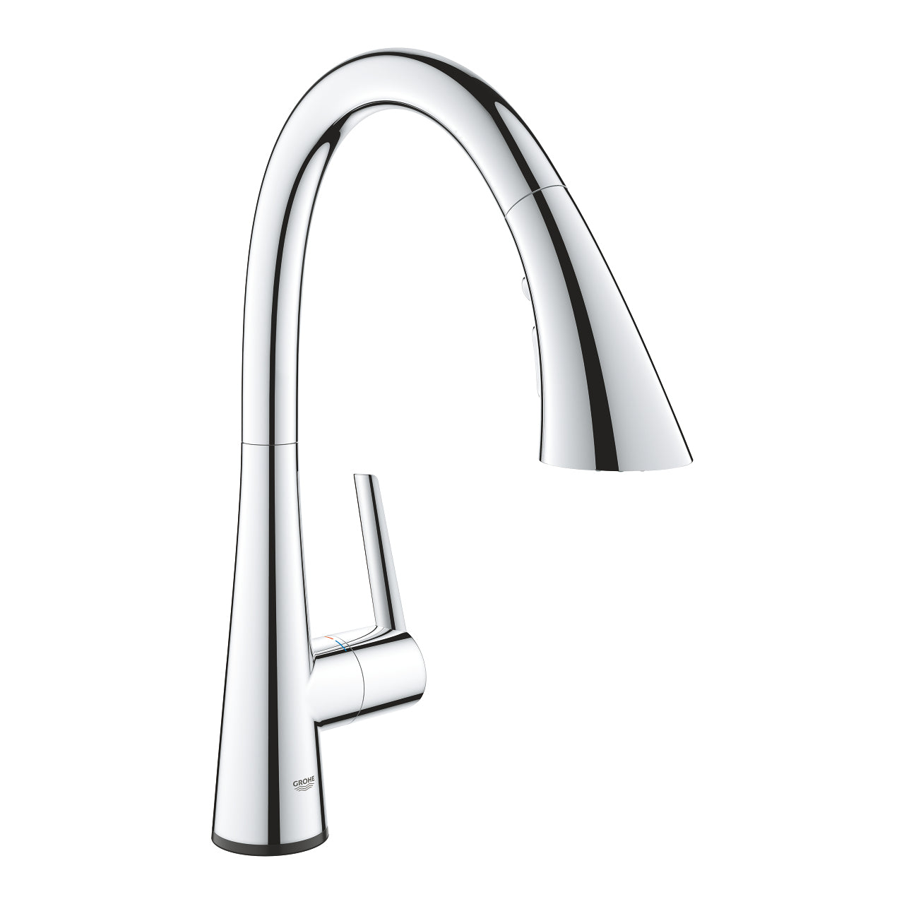 GROHE Badebatterie Zedra Touch – Einhebelmischer (Standmontage), Messing, Chrom