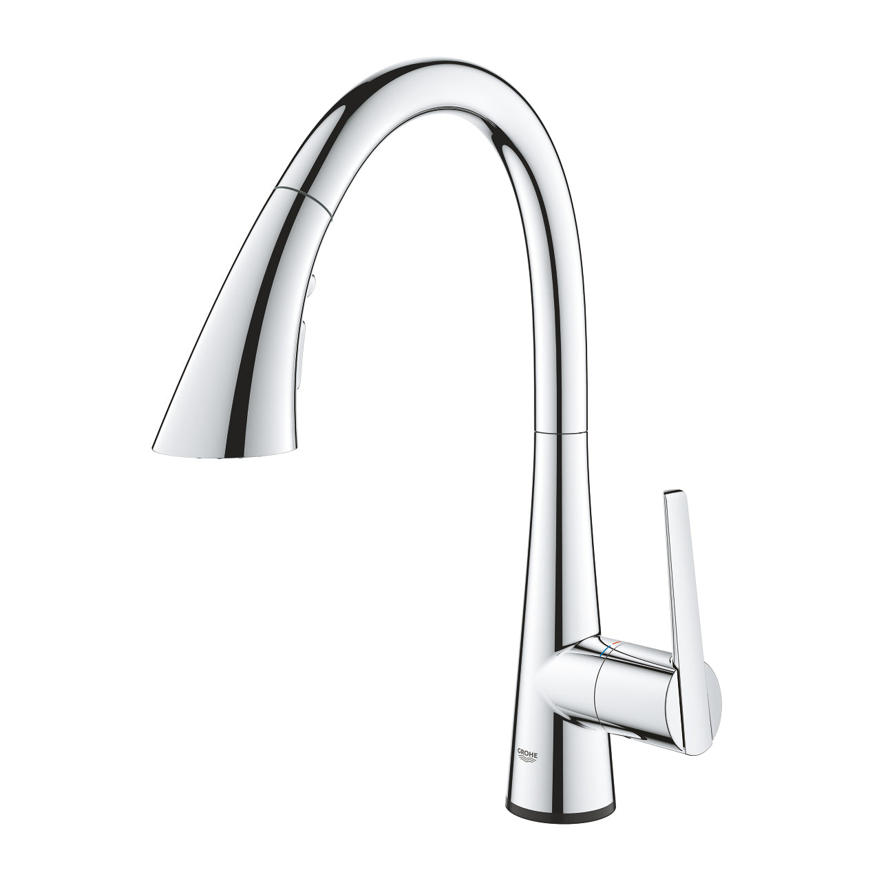 GROHE Badebatterie Zedra Touch – Einhebelmischer (Standmontage), Messing, Chrom