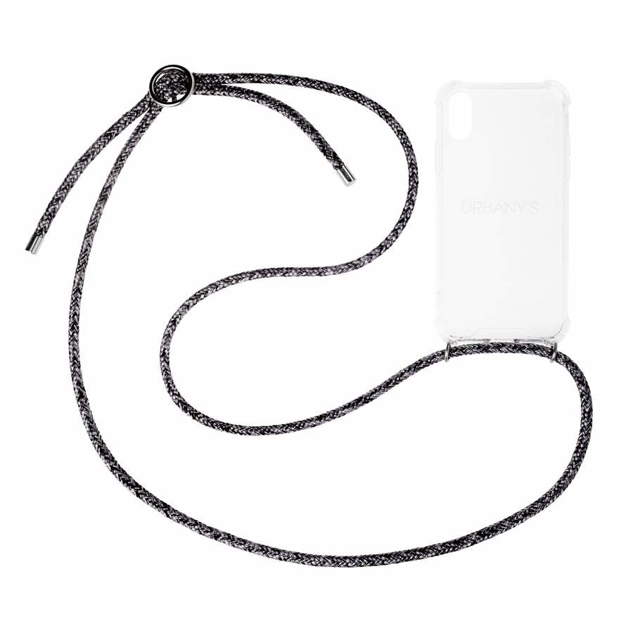 Urbany's Necklace-Hülle – für Apple iPhone X/XS – Flashy Silver – TPU, mit Kordel