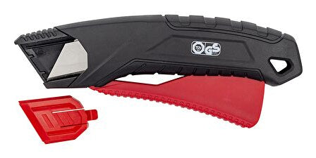 Wedo Sicherheitsmesser, Nylon, automatischer Klingeneinzug, Hebel arretierbar, schwarz/rot, 1 Stk.
