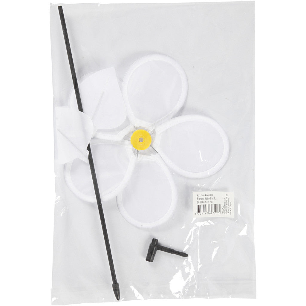 Creativ Company Windrad – Ø 20 cm – Nylon, weiss