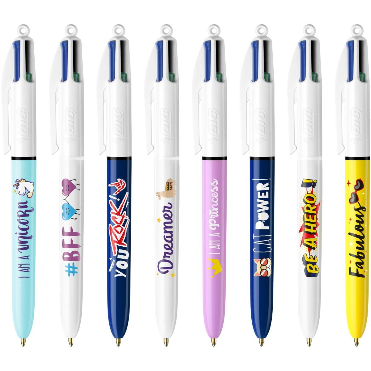 BIC Kugelschreiber – 8er Pack, Schwarz/Blau/Grün/Rot, Metall, Geschenkbox