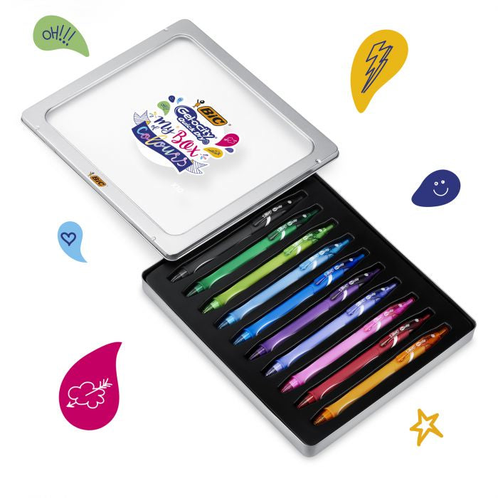 BIC Gel-ocity Quick Dry Gelschreiber 10er Set – 10 Farben, 0,7 mm, schnelltrocknend, Druck, nachfüllbar