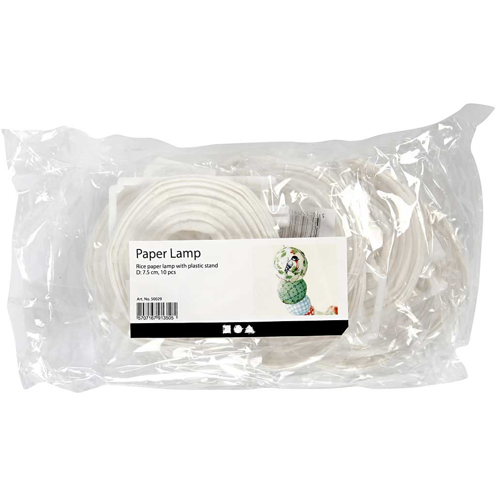 Creativ Company Papierlampion – Ø 7,5 cm – Papier, Weiss – 10-teilig