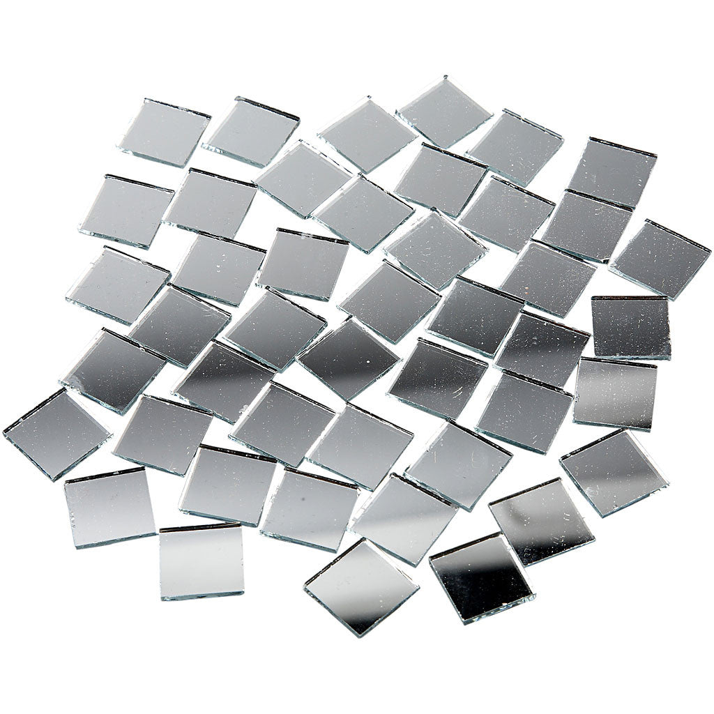 Creativ Company Dekosteine, Glas, Spiegel, 16 × 16 × 2 mm, 500 Stk., 52279