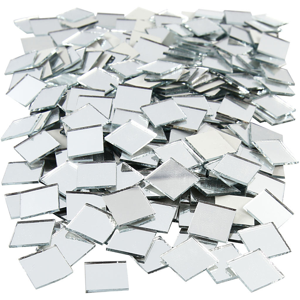Creativ Company Dekosteine, Glas, Spiegel, 16 × 16 × 2 mm, 500 Stk., 52279