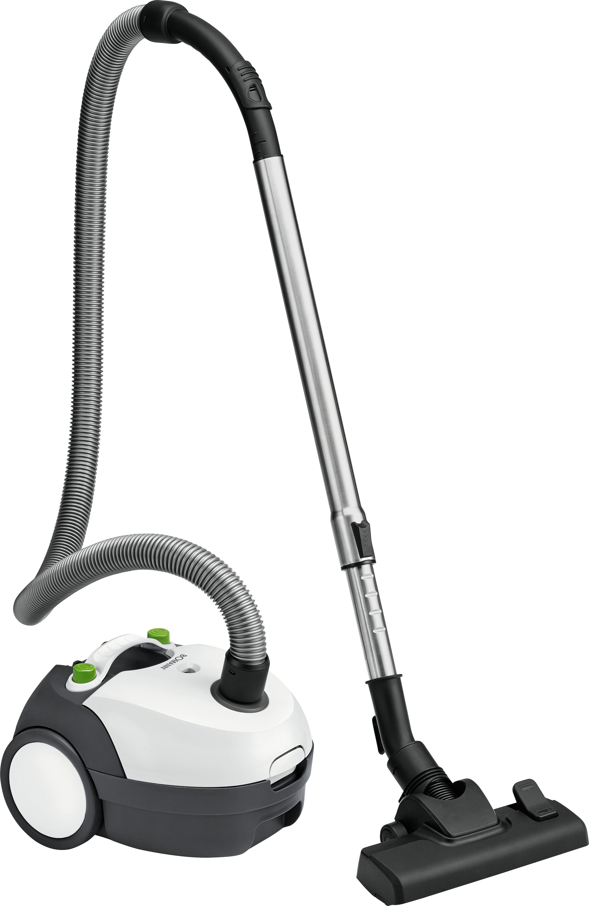 Bomann Bodenstaubsauger BS 9019 CB N – mit Beutel, 700 W, Weiss/Grau