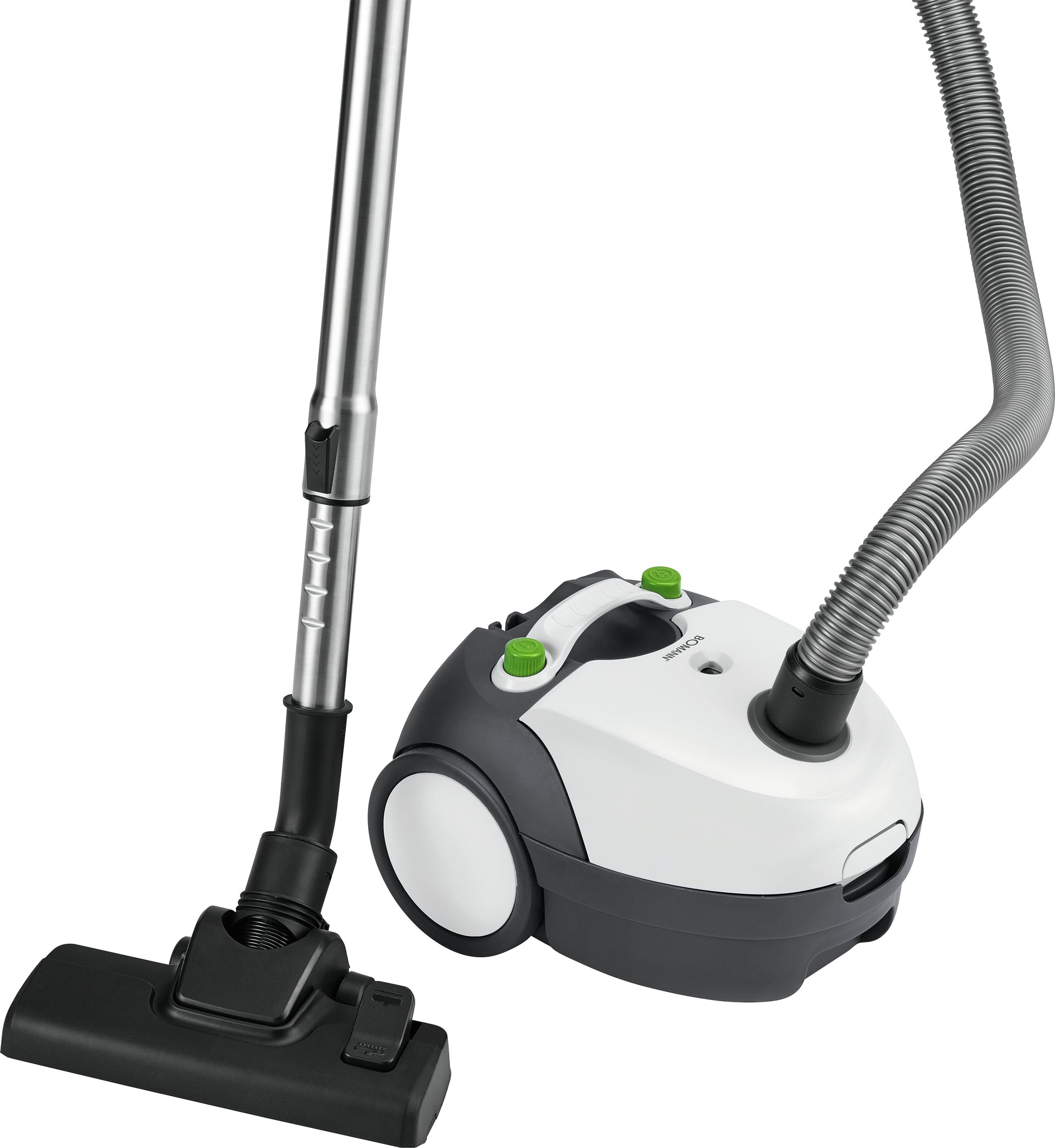 Bomann Bodenstaubsauger BS 9019 CB N – mit Beutel, 700 W, Weiss/Grau