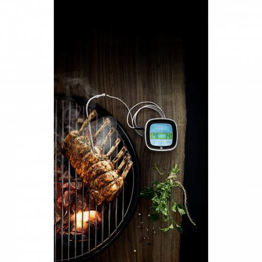 WMF Digitales Bratenthermometer – kabelgebunden, Messbereich −20 bis +250 °C – Cromargan, Silber
