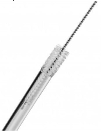 WMF Trinkhalme Baric – 23 cm, Glas (Borosilikat), Transparent, 6 Stk., gebogen, inkl. Bürste