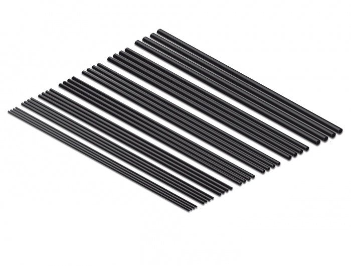 DeLOCK Schrumpfschlauch, Ø 4 mm, 0,20 m, schwarz, 28 Stück