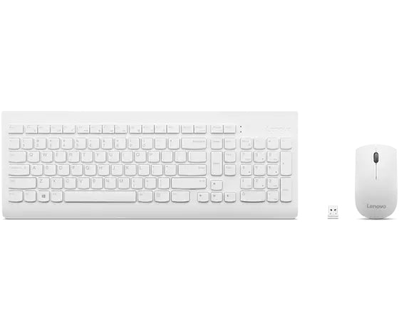 Lenovo Tastatur- und Maus-Set – 100% mechanisch – Bluetooth & 2,4 GHz (Nano-Empfänger USB-A) – QWERTY – Weiss