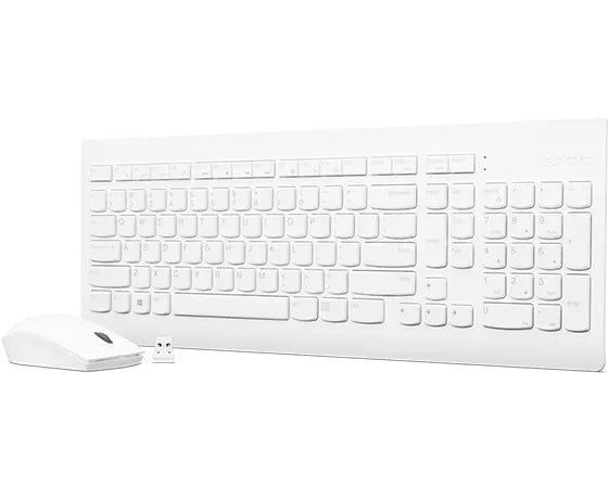 Lenovo Tastatur- und Maus-Set – 100% mechanisch – Bluetooth & 2,4 GHz (Nano-Empfänger USB-A) – QWERTY – Weiss