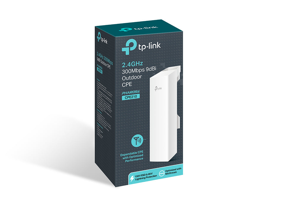TP-Link CPE210 – Access Point – Wi‑Fi 4 (2,4 GHz), 300 Mbit/s, PoE (passiv), Stange