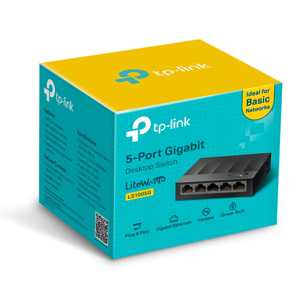 TP-Link LS1005G LiteWave – Unmanaged Switch – 5× 1G, Desktop