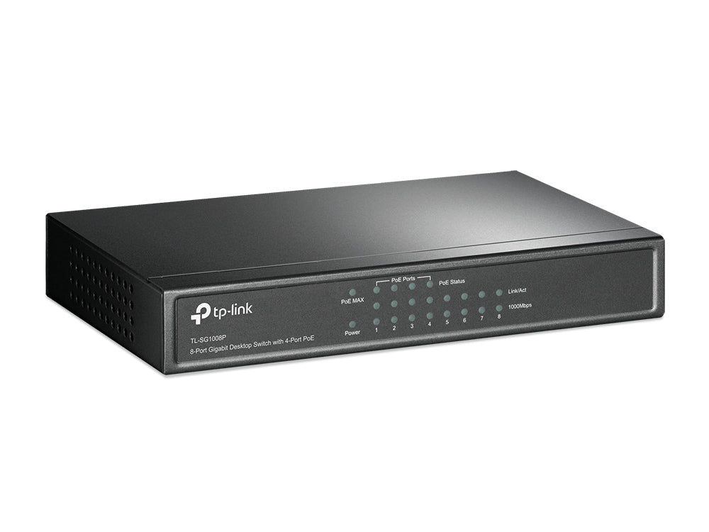 TP-Link TL-SG1008P – Switch (unmanaged) – 8×GbE, 4×PoE