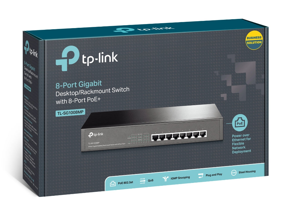 TP-Link TL-SG1008MP – Switch – 8×GbE, PoE+ 126 W, 1U