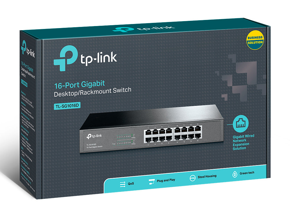 TP-Link TL-SG1016D – Switch – 16×GbE, L2, 1U