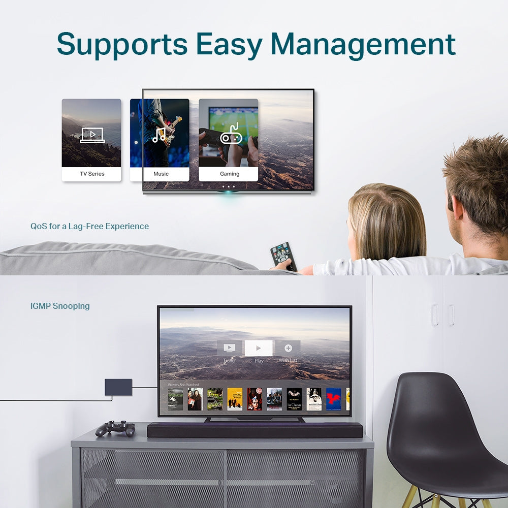TP-Link TL-SG105E – Managed L2 Switch – 5× 1G, Desktop