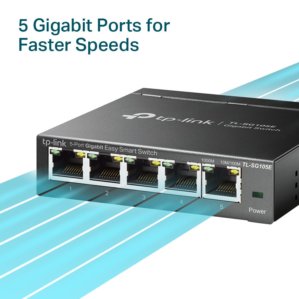TP-Link TL-SG105E – Managed L2 Switch – 5× 1G, Desktop